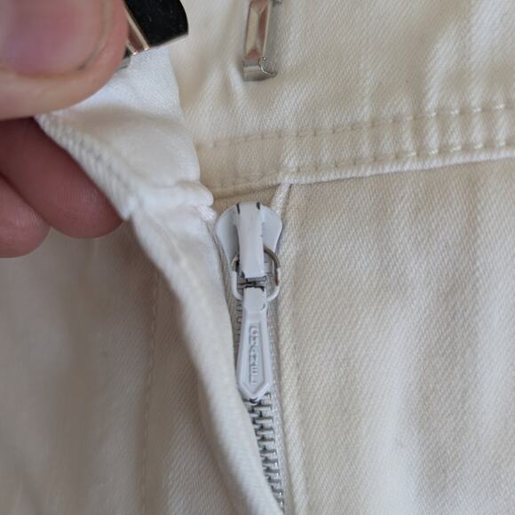 Chanel Womens Wide Leg Trouser Flared High Rise Cotton White Pants Size 38 Italy - Picture 4 of 13